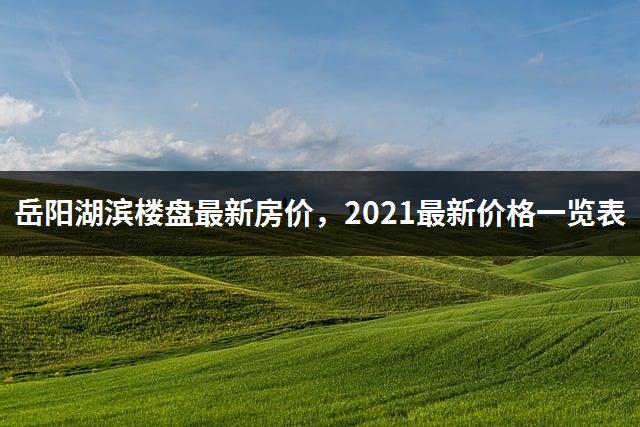 岳阳湖滨楼盘最新房价，2021最新价格一览表-1