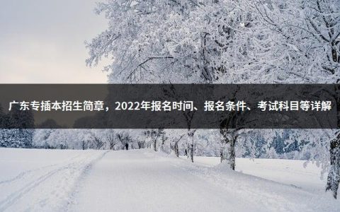 广东专插本招生简章，2022年报名时间、报名条件、考试科目等详解